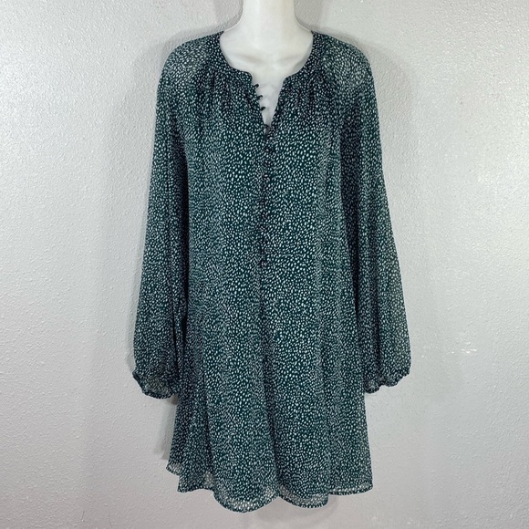 Joie Green Arctic Animal Spot Balloon Long Sleeve Dress XXL RR8 - Picture 5 of 13